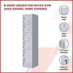 6-Door Locker for Office Gym Shed School Home Storage - Furniture > Office