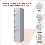 6-Door Locker for Office Gym Shed School Home Storage - Furniture > Office