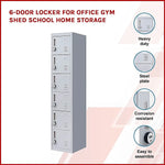 6-Door Locker for Office Gym Shed School Home Storage - Furniture > Office