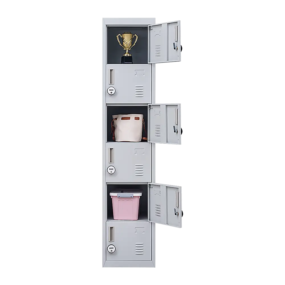 6-Door Locker for Office Gym Shed School Home Storage - Furniture > Office