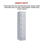 6-Door Locker for Office Gym Shed School Home Storage - Furniture > Office