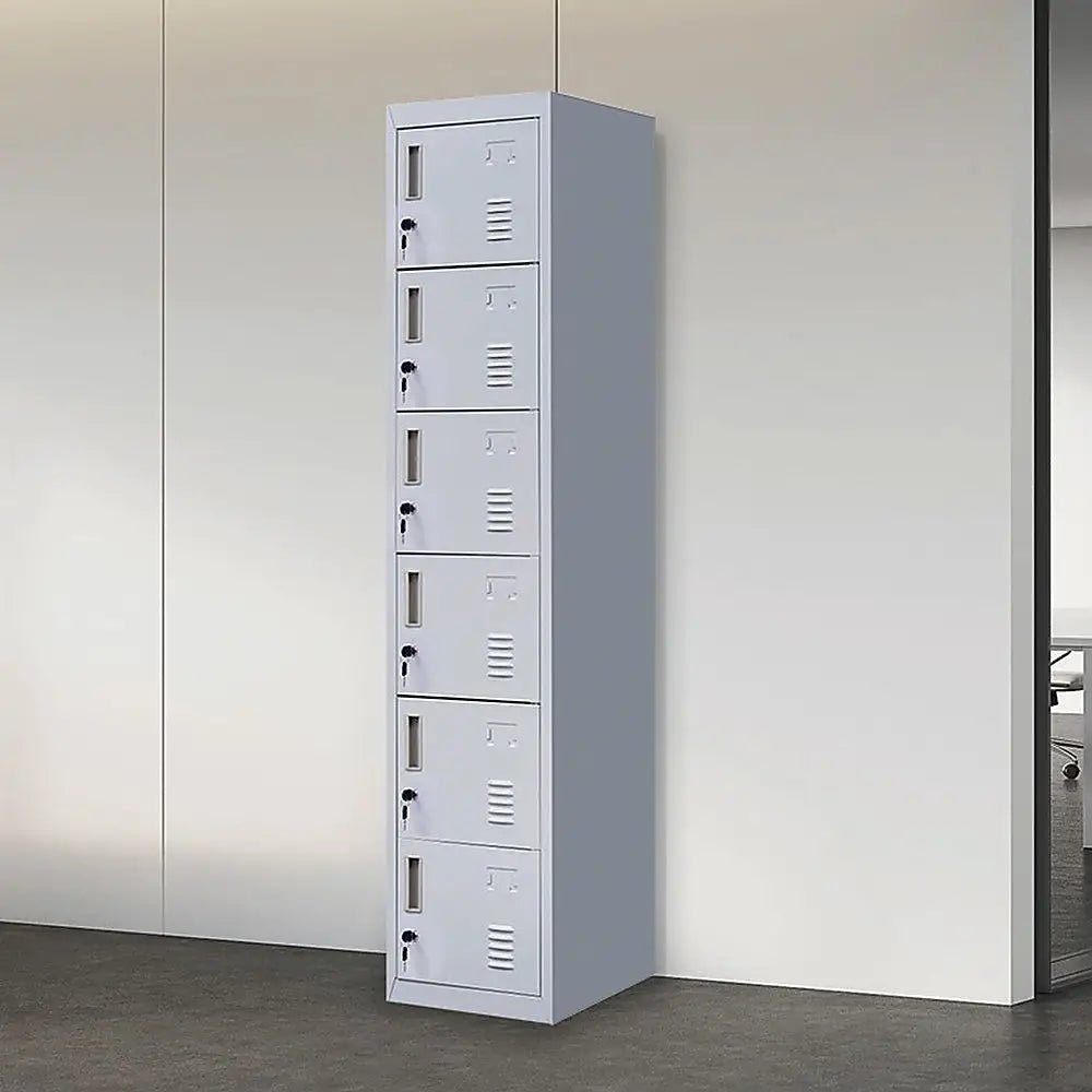 6-Door Locker for Office Gym Shed School Home Storage - Furniture > Office