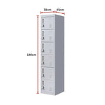 6-Door Locker for Office Gym Shed School Home Storage - Furniture > Office