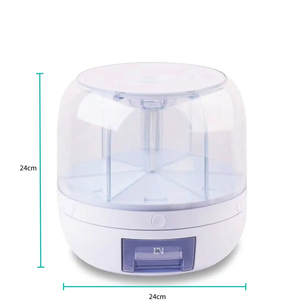 6 Grid Rotating Food Grain Dispenser 3.6L - Compartment Storage Container - Home & Garden > Kitchenware > Food Storage