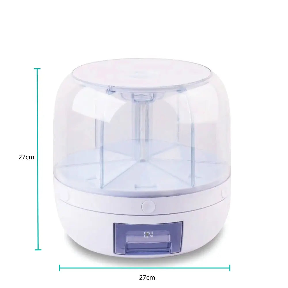 6 Grid Rotating Food Grain Dispenser 7.2L - Large Compartment Storage Container - Home & Garden > Kitchenware > Food