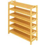 6 Layers Natural Wood Bamboo Shelf Entryway Storage Shoe Rack Home Furniture - Furniture > Office