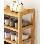 6 Layers Natural Wood Bamboo Shelf Entryway Storage Shoe Rack Home Furniture - Furniture > Office