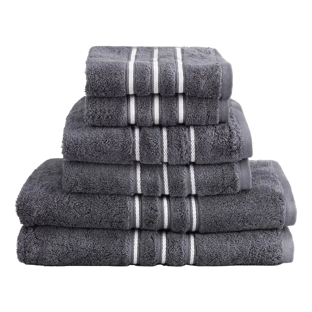 6 Pack Bath Towels Set Cotton Towel Grey - Home & Garden > Bathroom Accessories > Bath Towels & Robes