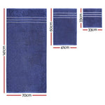 6 Pack Bath Towels Set Cotton Towel Navy - Home & Garden > Bathroom Accessories > Bath Towels & Robes