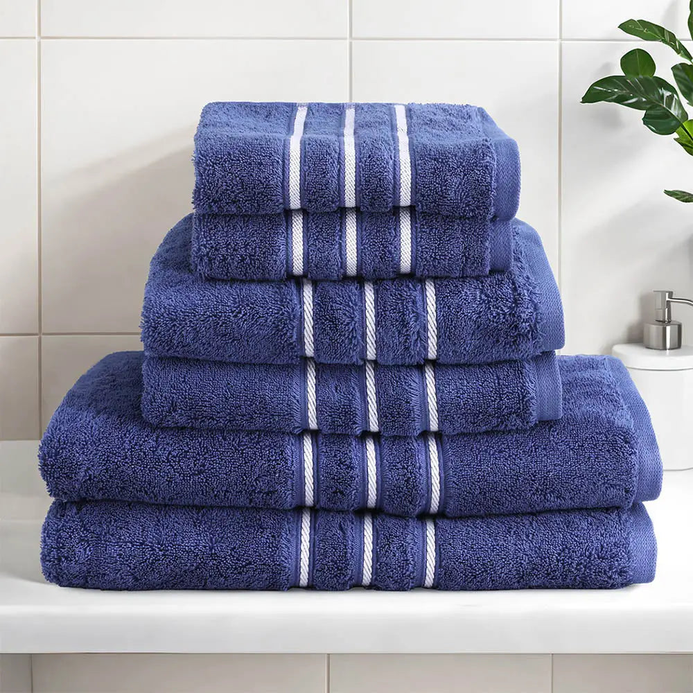 6 Pack Bath Towels Set Cotton Towel Navy - Home & Garden > Bathroom Accessories > Bath Towels & Robes