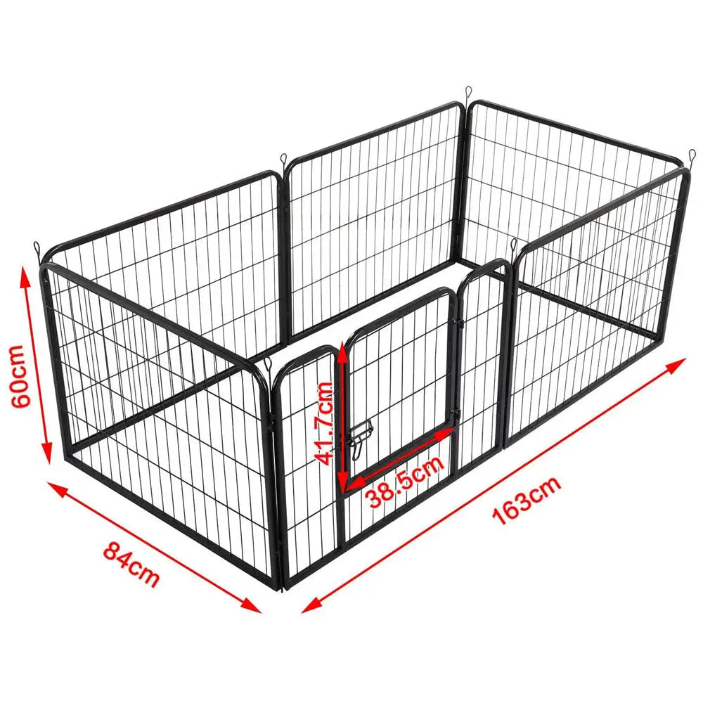 6 Panel Pet Dog Cat Bunny Puppy Play pen Playpen 60x80 cm Exercise Cage Dog Panel Fence - Pet Care > Dog Supplies > Dog