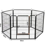 6 Panel Pet Dog Cat Bunny Puppy Play pen Playpen 80x80cm Exercise Cage Dog Panel Fence - Pet Care > Dog Supplies > Dog