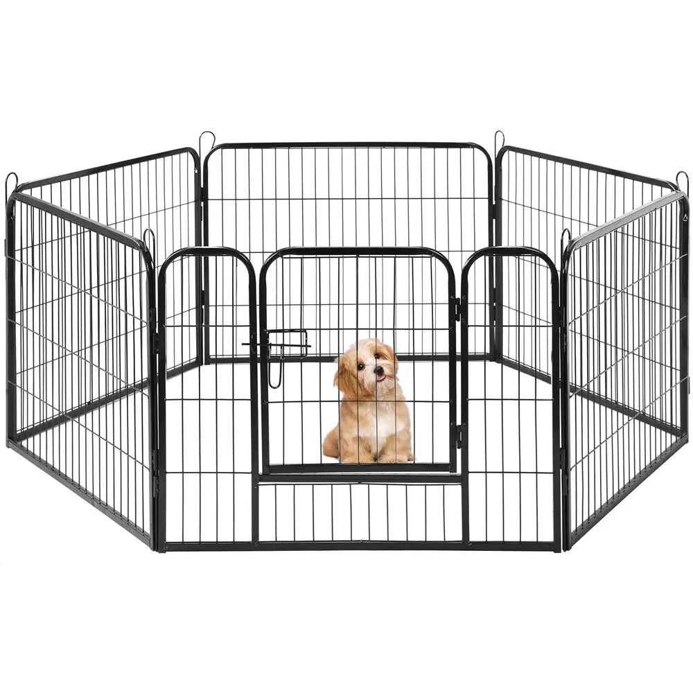 6 Panel Pet Dog Cat Bunny Puppy Play pen Playpen 80x80cm Exercise Cage Dog Panel Fence - Pet Care > Dog Supplies > Dog