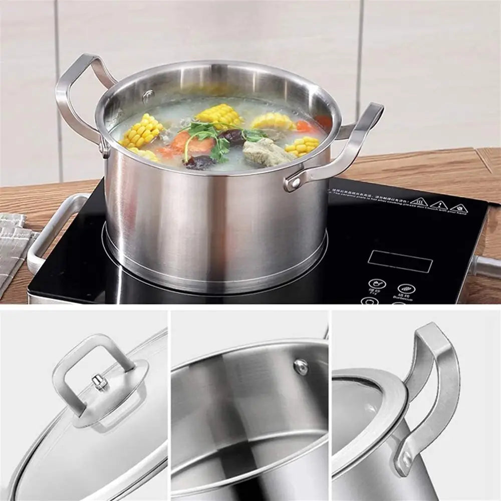 6 Pc Kitchen Sauce Pan Pots Set 430 Stainless Steel Cookware Set Milk stock Pot Pans Set - Home & Garden > Kitchenware
