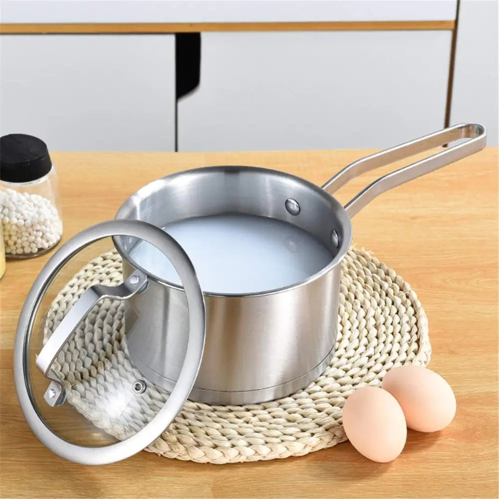 6 Pc Kitchen Sauce Pan Pots Set 430 Stainless Steel Cookware Set Milk stock Pot Pans Set - Home & Garden > Kitchenware