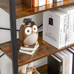 6-Tier Storage Rack with Industrial Style Steel Frame Rustic Brown and Black 186 cm High - Furniture > Living Room