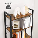 6-Tier Storage Rack with Industrial Style Steel Frame Rustic Brown and Black 186 cm High - Furniture > Living Room