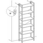 6-Tier Storage Rack with Industrial Style Steel Frame Rustic Brown and Black 186 cm High - Furniture > Living Room