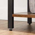 6-Tier Storage Rack with Industrial Style Steel Frame Rustic Brown and Black 186 cm High - Furniture > Living Room