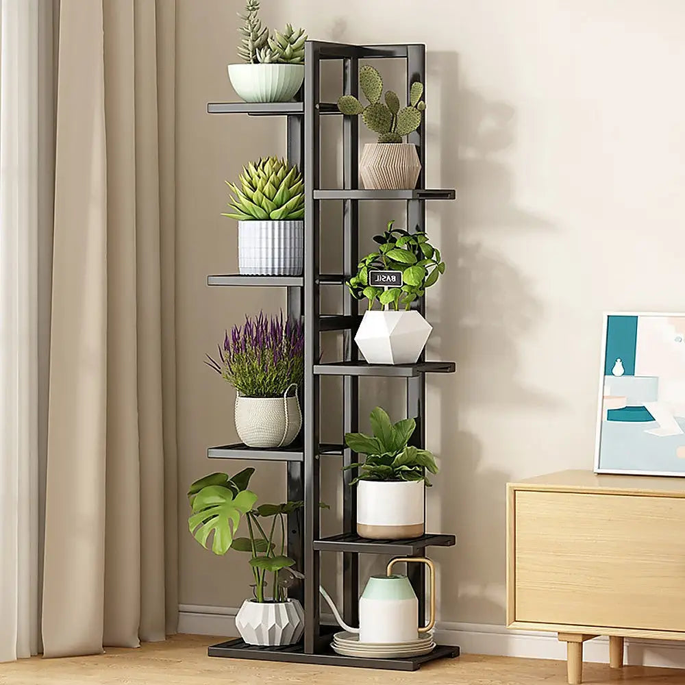 6 Tiers Vertical Bamboo Plant Stand Staged Flower Shelf Rack Outdoor Garden - Furniture > Office