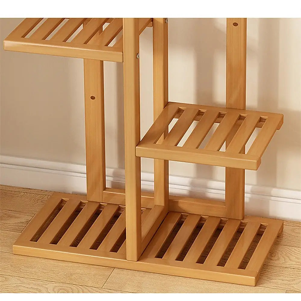 6 Tiers Vertical Bamboo Plant Stand Staged Flower Shelf Rack Outdoor Garden - Furniture > Office