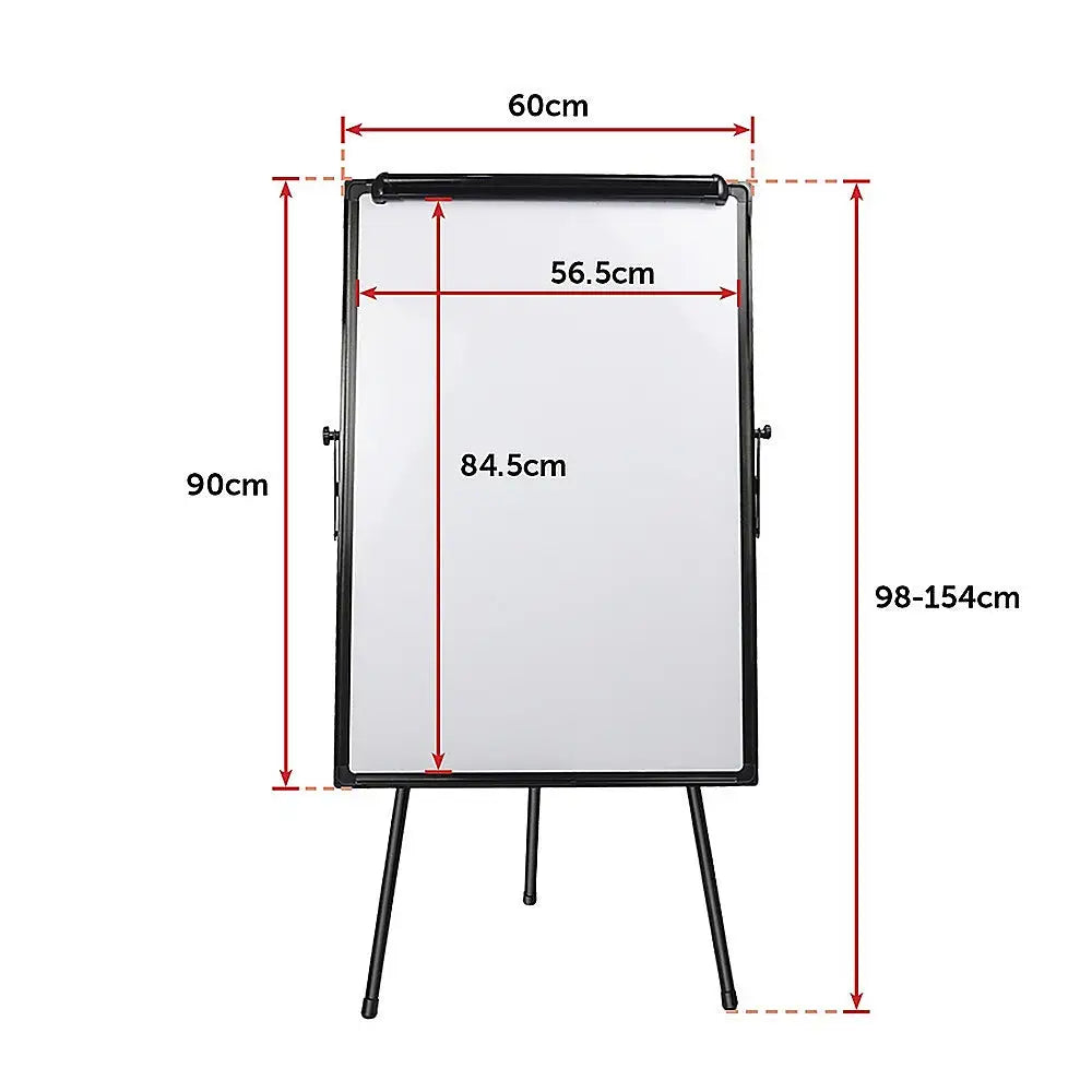 60 x 90cm Magnetic Writing Whiteboard Dry Erase w/ Height Adjustable Tripod Stand - Furniture > Office