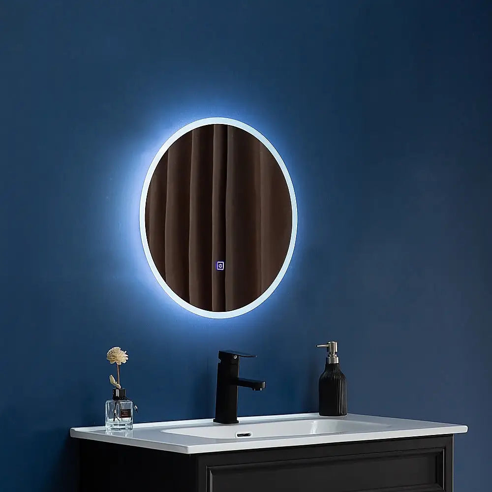 60cm LED Wall Mirror Bathroom Mirrors Light Decor Round - Home & Garden > Bathroom Accessories