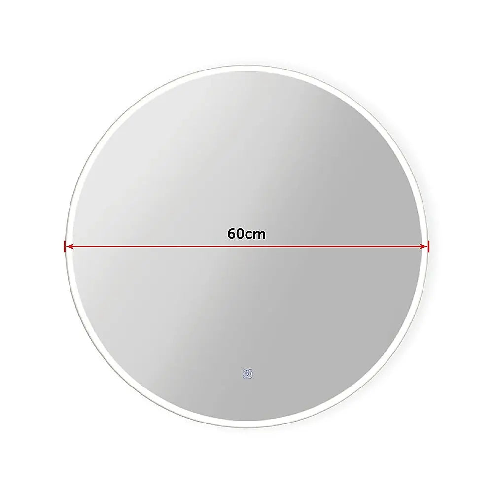 60cm LED Wall Mirror Bathroom Mirrors Light Decor Round - Home & Garden > Bathroom Accessories