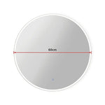 60cm LED Wall Mirror Bathroom Mirrors Light Decor Round - Home & Garden > Bathroom Accessories