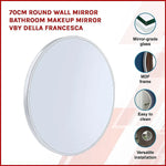 60cm Round Wall Mirror Bathroom Makeup Mirror by Della Francesca - Home & Garden > Bathroom Accessories
