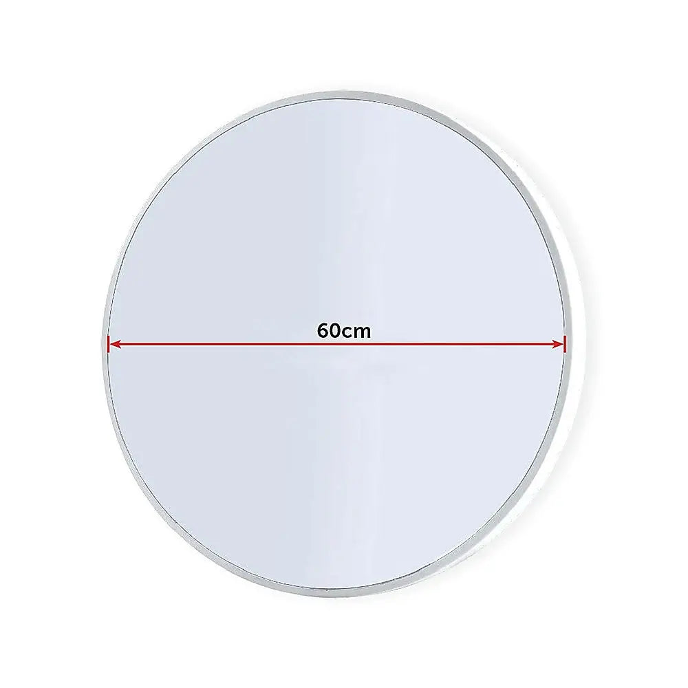 60cm Round Wall Mirror Bathroom Makeup Mirror by Della Francesca - Home & Garden > Bathroom Accessories