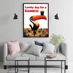 60cmx90cm Beer Lovely Day For A Guinness Black Frame Canvas Wall Art - Home & Garden > Wall Art