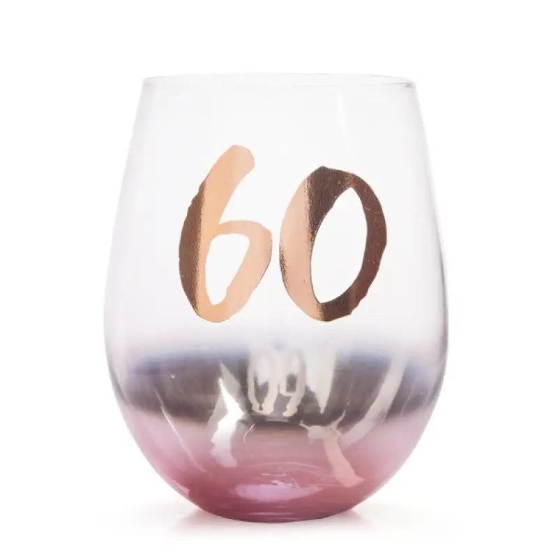 60th Birthday Blush Stemless - Home & Garden > Kitchenware