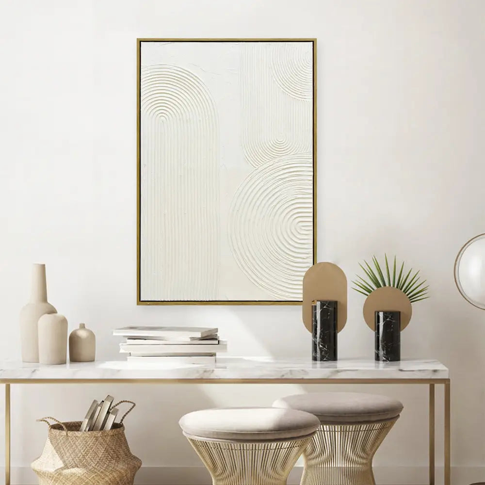 60X90cm Ephemeral Echoes of Continuity Dark Wood Framed Hand Painted Canvas Wall Art - Home & Garden > Wall Art