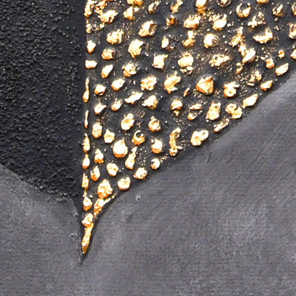 60X90cm Golden Dichotomy Gold Framed Hand Painted Canvas Wall Art - Home & Garden > Wall Art
