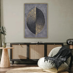 60X90cm Golden Dichotomy Gold Framed Hand Painted Canvas Wall Art - Home & Garden > Wall Art