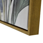 60X90cm Golden Plume Dark Wood Framed Canvas Wall Art - Home & Garden > Wall Art