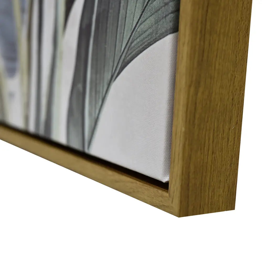 60X90cm Golden Plume Dark Wood Framed Canvas Wall Art - Home & Garden > Wall Art