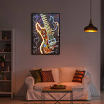 60X90cm Neon Serenade Black Framed Hand Painted LED Wall Art - Home & Garden > Wall Art