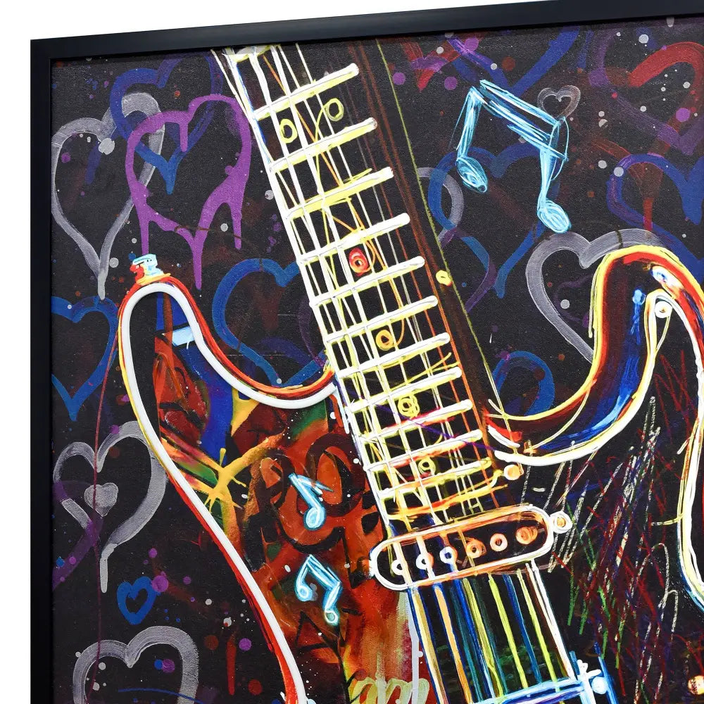 60X90cm Neon Serenade Black Framed Hand Painted LED Wall Art - Home & Garden > Wall Art