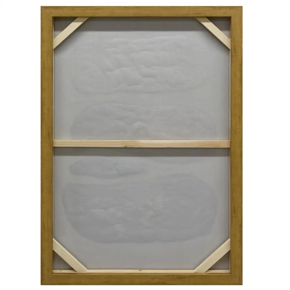 60X90cm Pebble Mosaic Dark Wood Framed Hand Painted Canvas Wall Art - Home & Garden > Wall Art