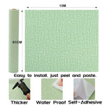 61cm x 10m Green Wallpaper Decor Faux Grasscloth Paper Wall Paper Self Adhesive Removable - Home & Garden > Decor