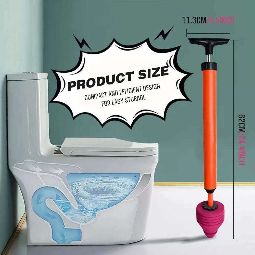 62cm High Pressure Toilet Unblock Toilet Pipe Plunger Bathrooms floor Drains - Home & Garden > Bathroom Accessories >