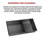 641 x 336 x 101mm Shower Niche Double Shelf Organizer No Tile Needed in Black - Home & Garden > DIY > Kitchen &