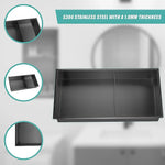 641 x 336 x 101mm Shower Niche Double Shelf Organizer No Tile Needed in Black - Home & Garden > DIY > Kitchen &