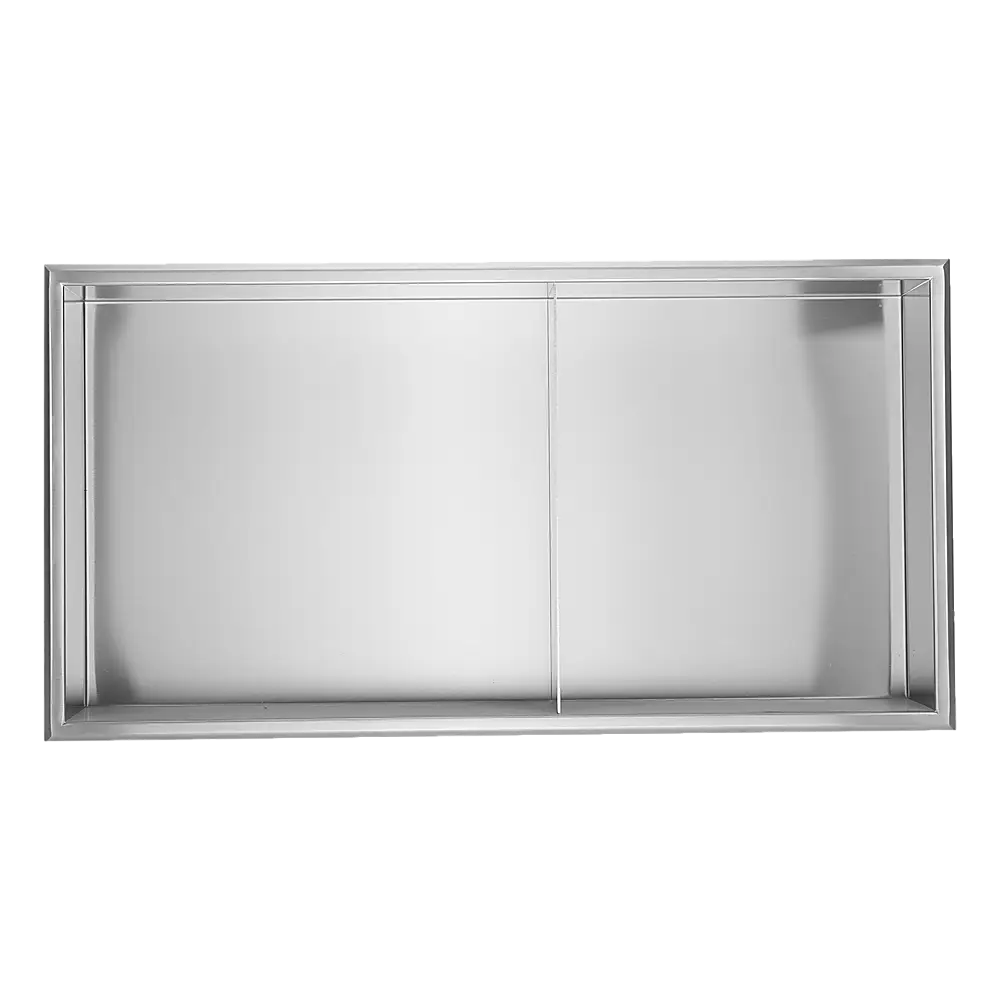 641 x 336 x 101mm Shower Niche Double Shelf Organizer No Tile Needed in Stainless Steel Finish - Home & Garden > DIY >
