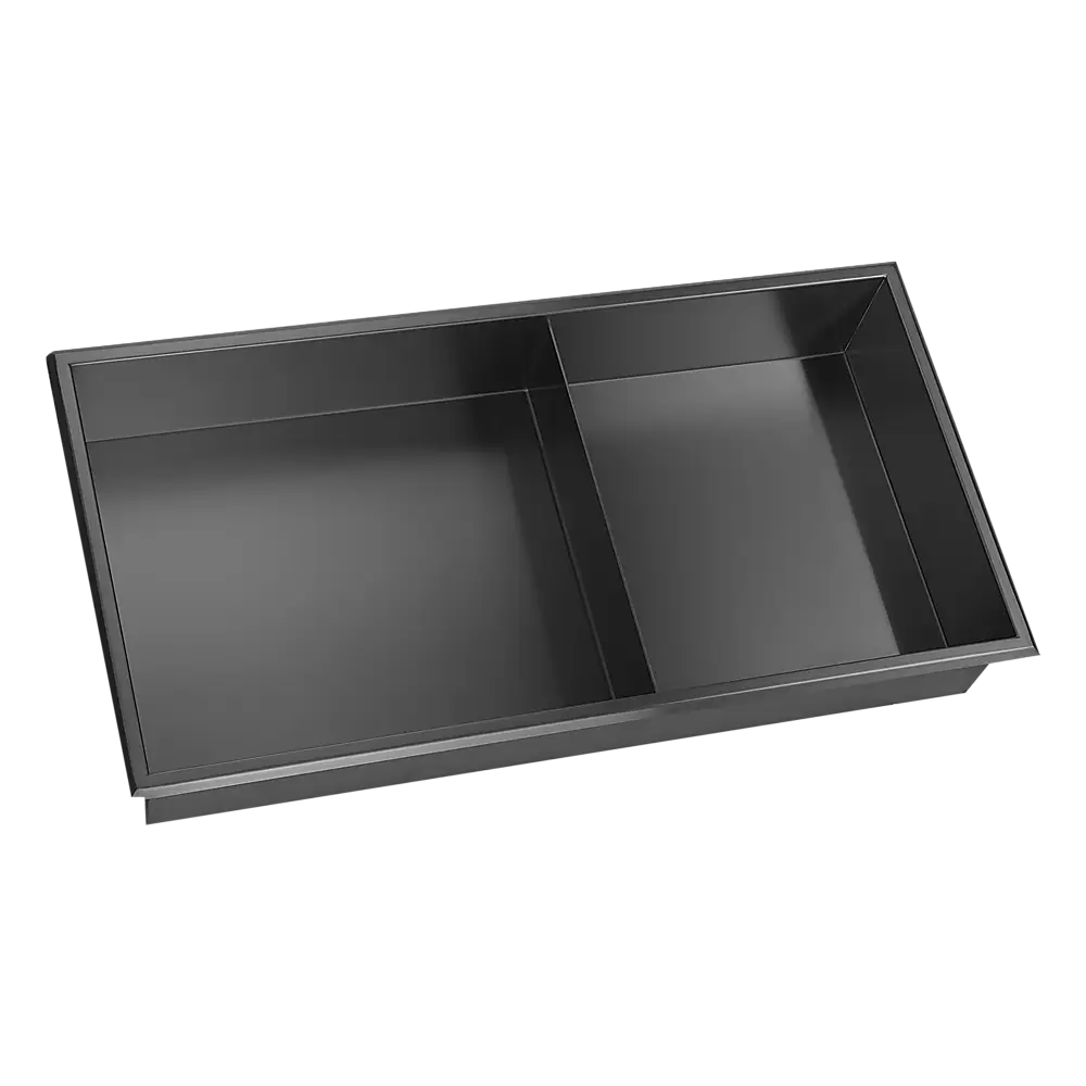 641 x 336 x 101mm Shower Niche Double Shelf Organizer No Tile Needed in Black - Home & Garden > DIY > Kitchen &