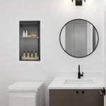 641 x 336 x 101mm Shower Niche Double Shelf Organizer No Tile Needed in Black - Home & Garden > DIY > Kitchen &