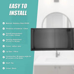 641 x 336 x 101mm Shower Niche Double Shelf Organizer No Tile Needed in Black - Home & Garden > DIY > Kitchen &