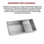 641 x 336 x 101mm Shower Niche Double Shelf Organizer No Tile Needed in Stainless Steel Finish - Home & Garden > DIY >